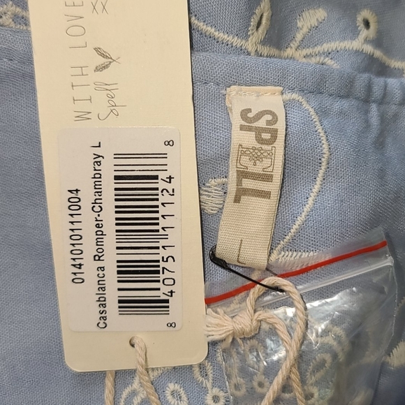 New Spell designs casablanca romper chambray L NWT - Picture 9 of 15